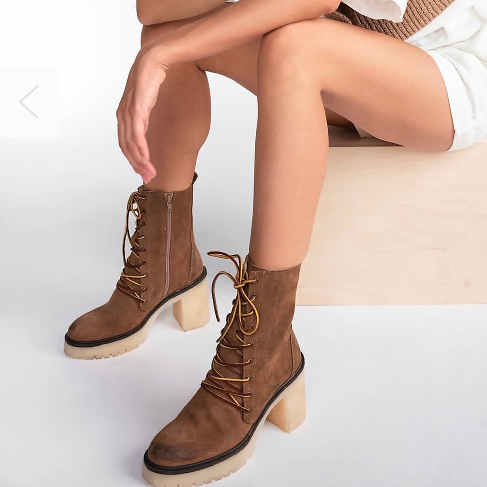 Free People Suede Leather lace up boots Dylan